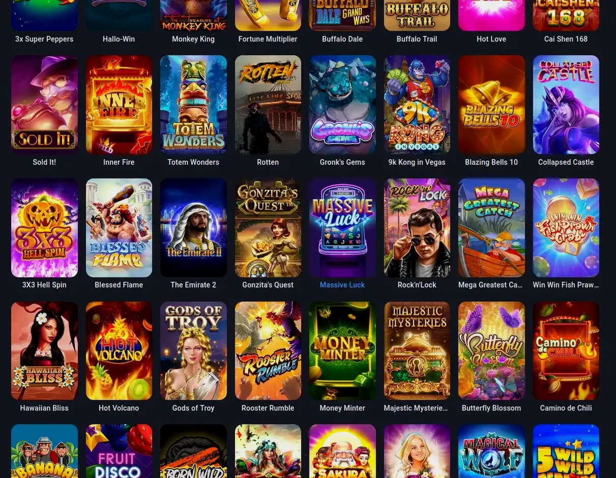Vegashero Mobile Casino App Spielauswahl